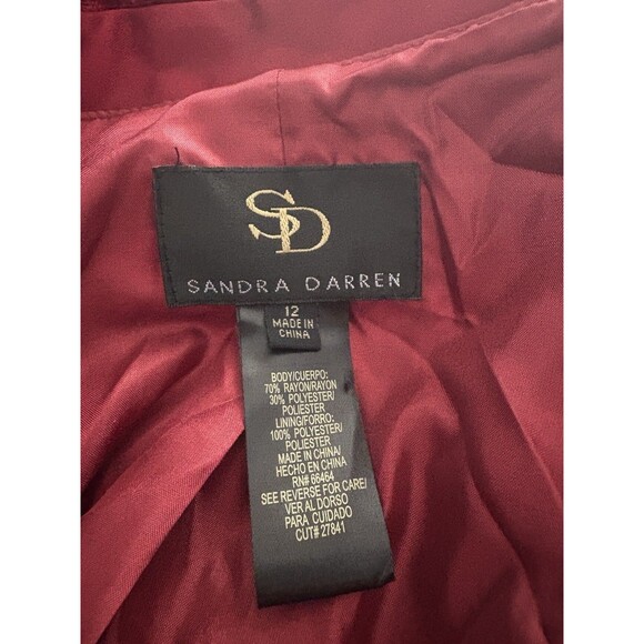 Vintage Sandra Darren Jacket 12 Red Crushed Velvet Castlecore Vamp Holiday - Picture 5 of 16